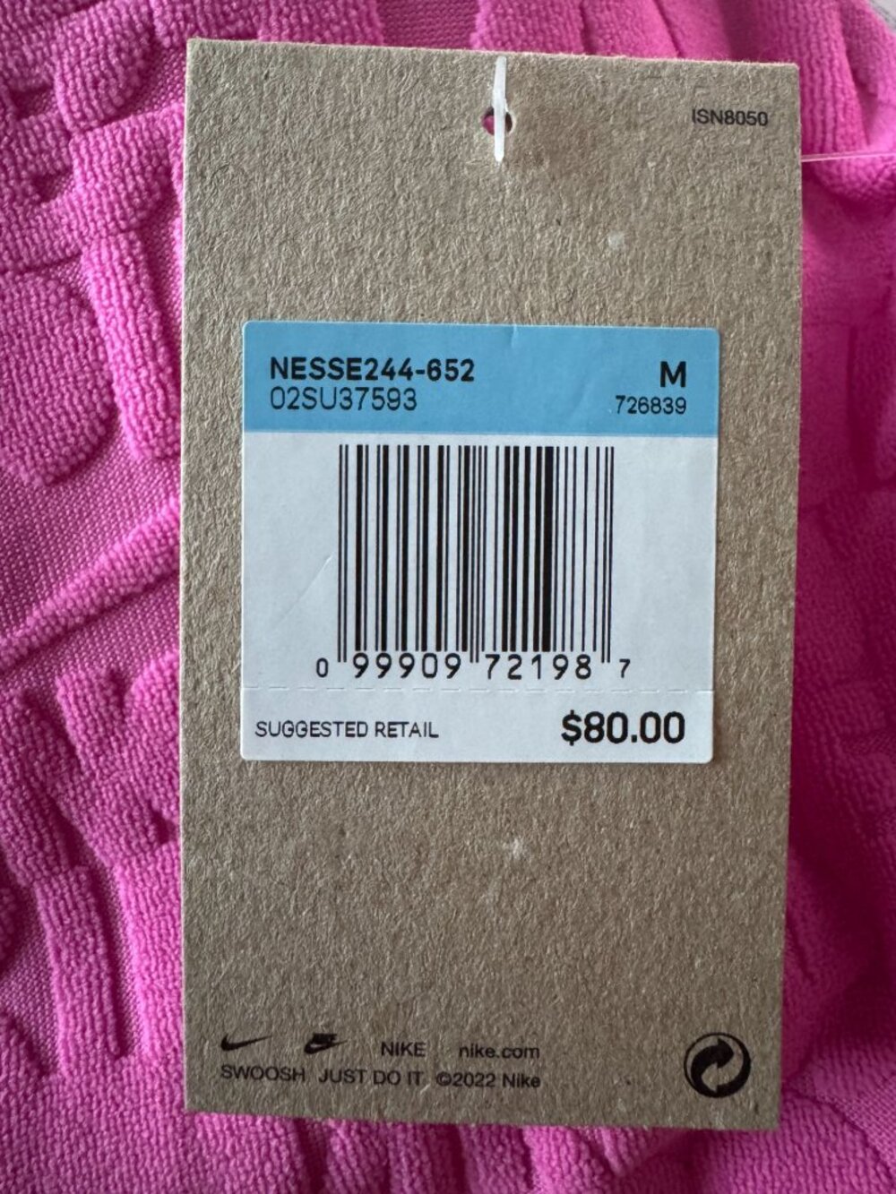 Nike Swim Pink Retro Flow T-Back One-Piece NESSE244-652 Women's M NEW with Tags - Picture 3 of 13